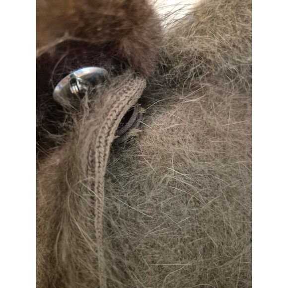 Vanesha Vintage Angora Mink Coatigan Sweater Oversized Brown Heather Sz S/M - Picture 4 of 8